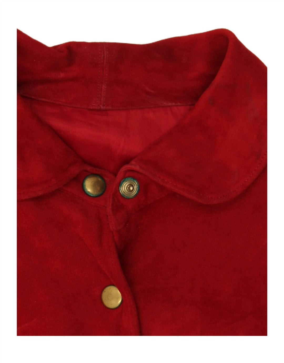 VINTAGE Damski zamszowy 2-częściowy zestaw spódnic UK 14 Medium W30 Czerwona skóra