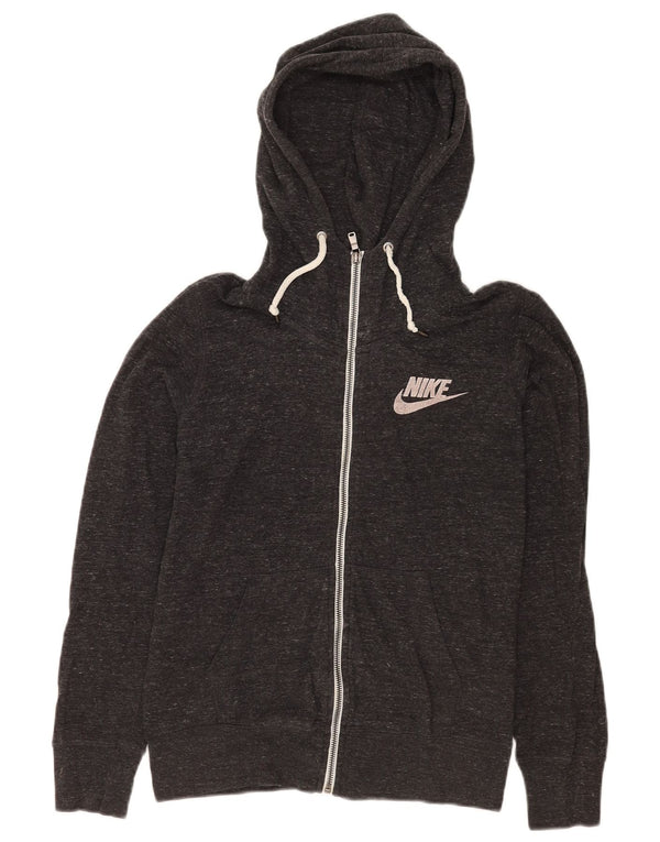 Damski sweter z kapturem i zamkiem błyskawicznym Nike UK 12 Średnioszary, bawełniany nakrapiany
