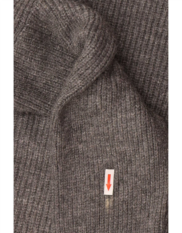 Damski sweter oversize z kapturem Zara UK 14 Średni szary akryl