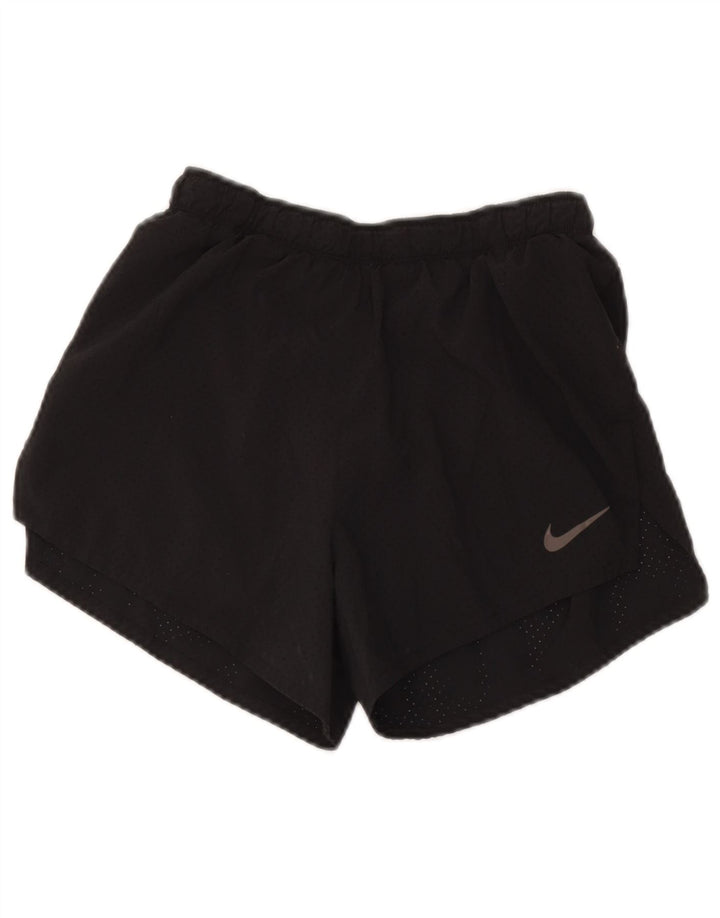 Damskie spodenki sportowe Nike Dri Fit UK 8, małe, czarne, poliestrowe