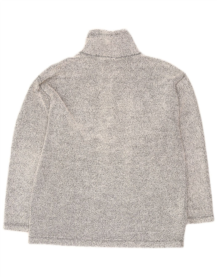 Męska koszulka Reebok z zamkiem i długim rękawem, średnioszara, nakrapiana