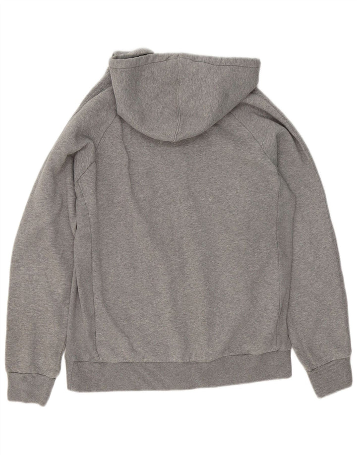 Adidas Męski sweter z kapturem i zamkiem błyskawicznym, średnioszary, bawełniany z plamkami
