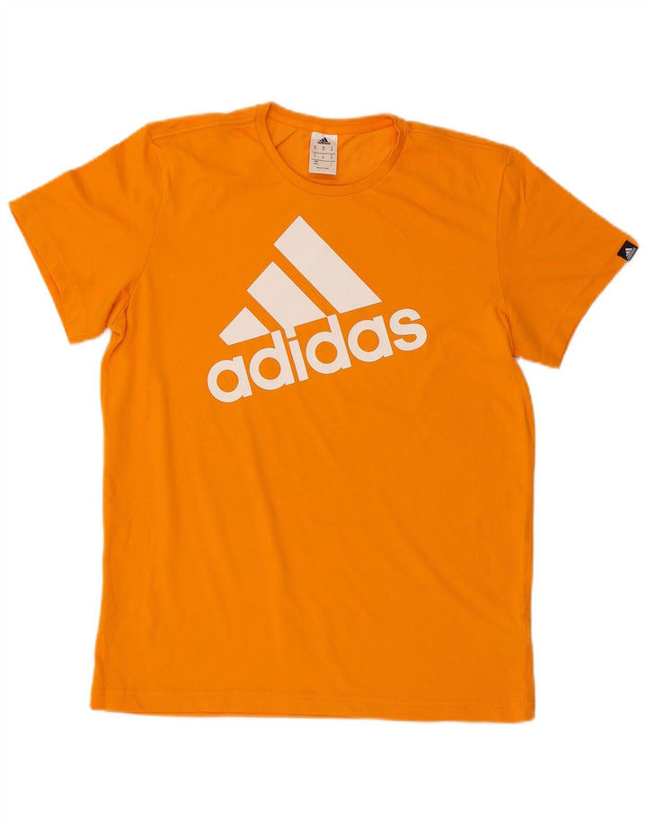 Męska koszulka z grafiką Adidas, średnia, pomarańczowa bawełna