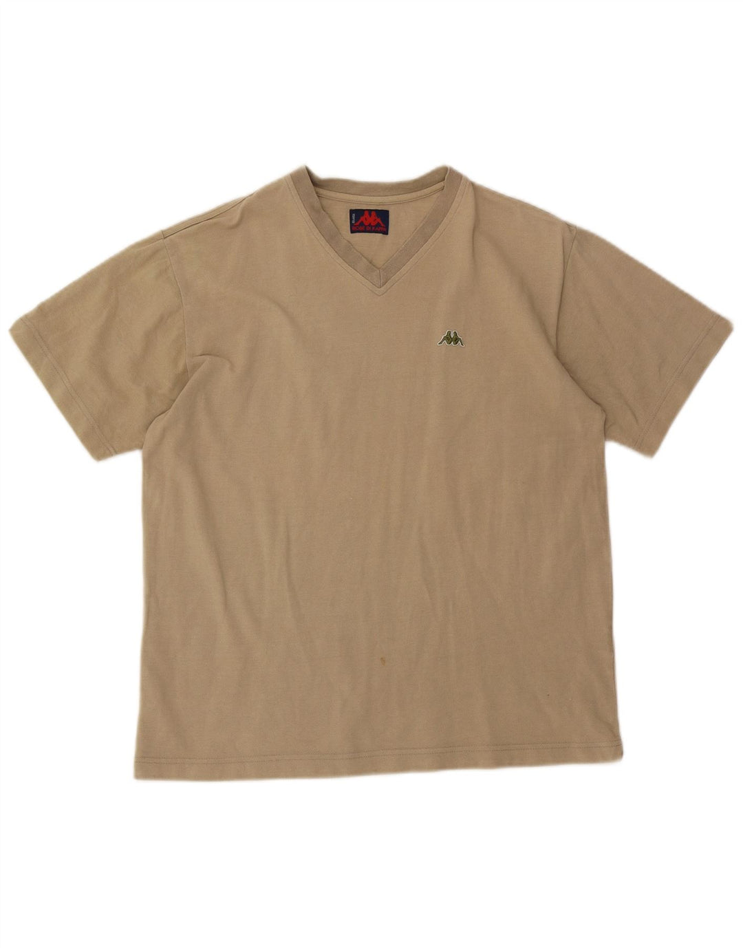 T-shirt męski Kappa, duży, beżowy, bawełniany