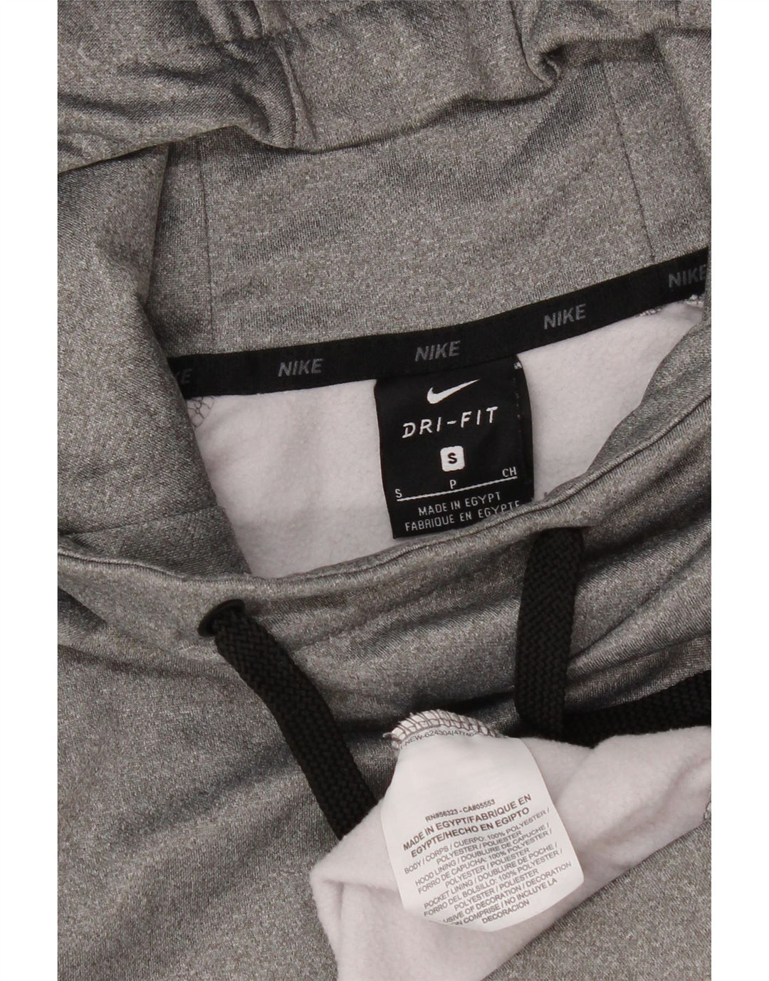 Męski sweter z kapturem Nike Dri Fit, mały, szary, poliestrowy
