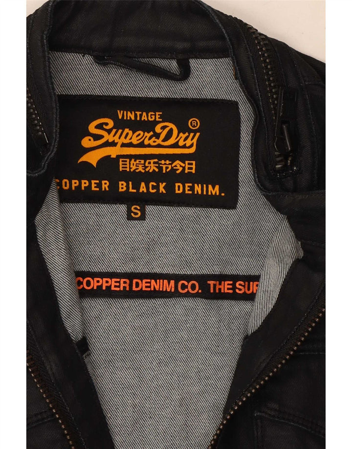 Męska kurtka dżinsowa Superdry UK 36, mała, czarna, bawełniana