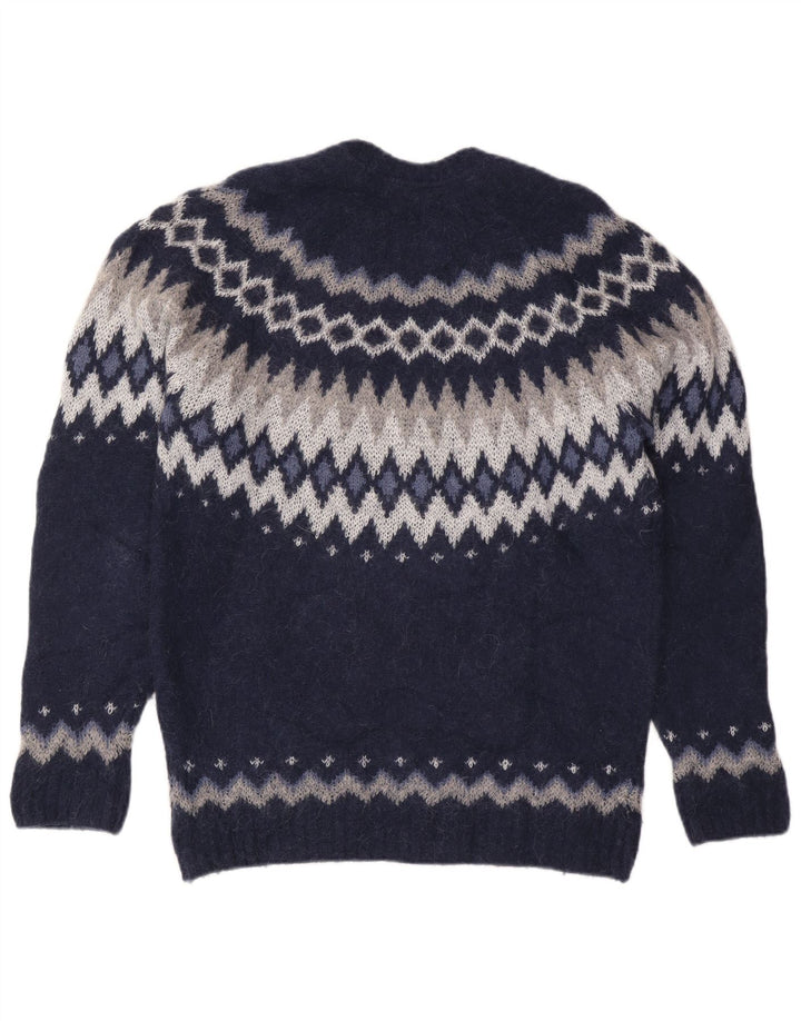 Sweter damski Massimo Dutti z okrągłym dekoltem UK 16, duży, granatowy
