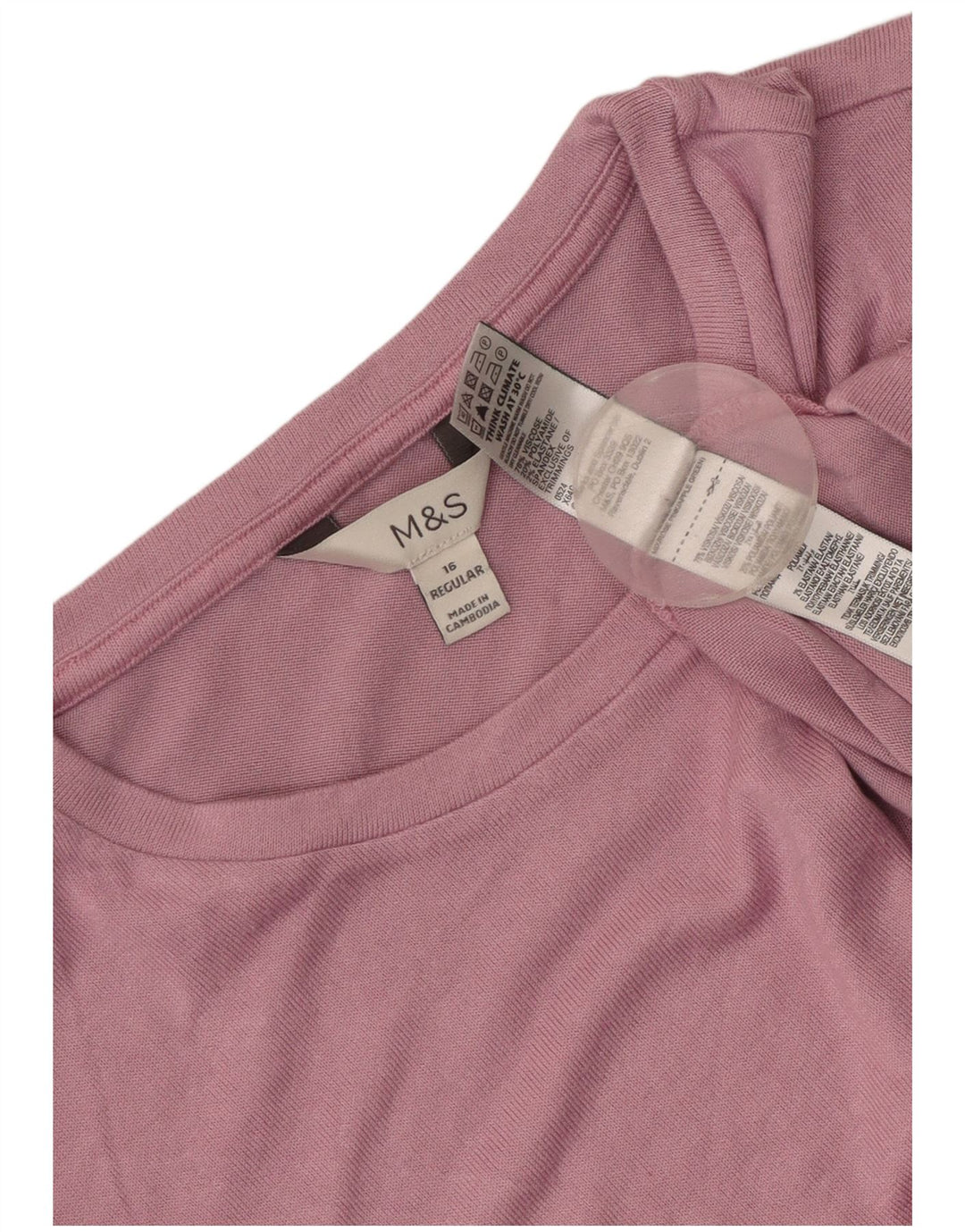 Marks & Spencer Damski top z długim rękawem UK 16, duży, różowy, wiskoza
