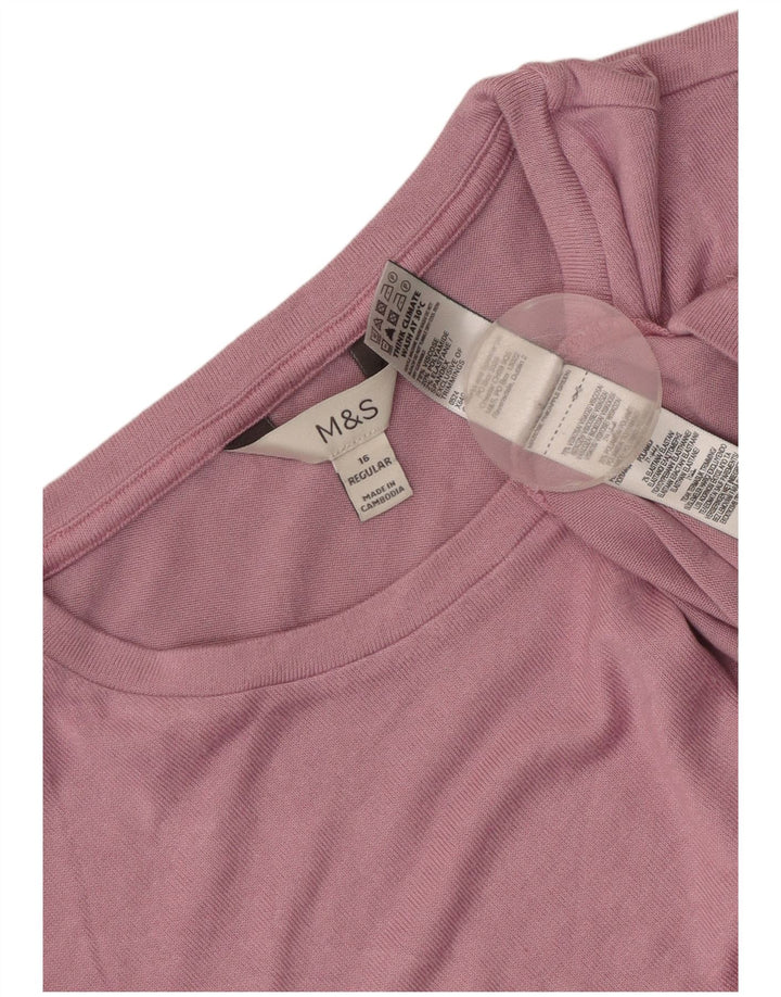 Marks & Spencer Damski top z długim rękawem UK 16, duży, różowy, wiskoza
