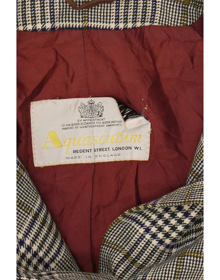 Płaszcz damski Aquascutum UK 14 Średni szary w pepitkę
