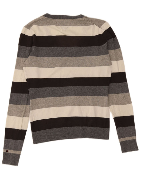 Sweter damski Tommy Hilfiger z dekoltem w kształcie litery V, UK 10, mały, wielokolorowy