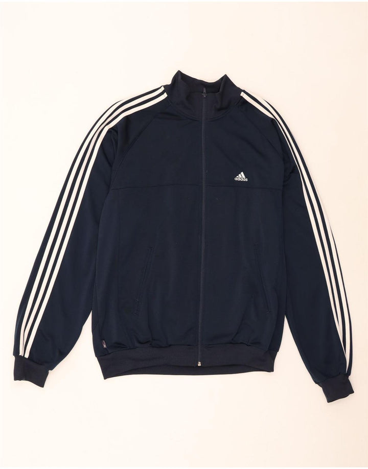 Adidas Męska bluza dresowa, duża granatowa, poliestrowa