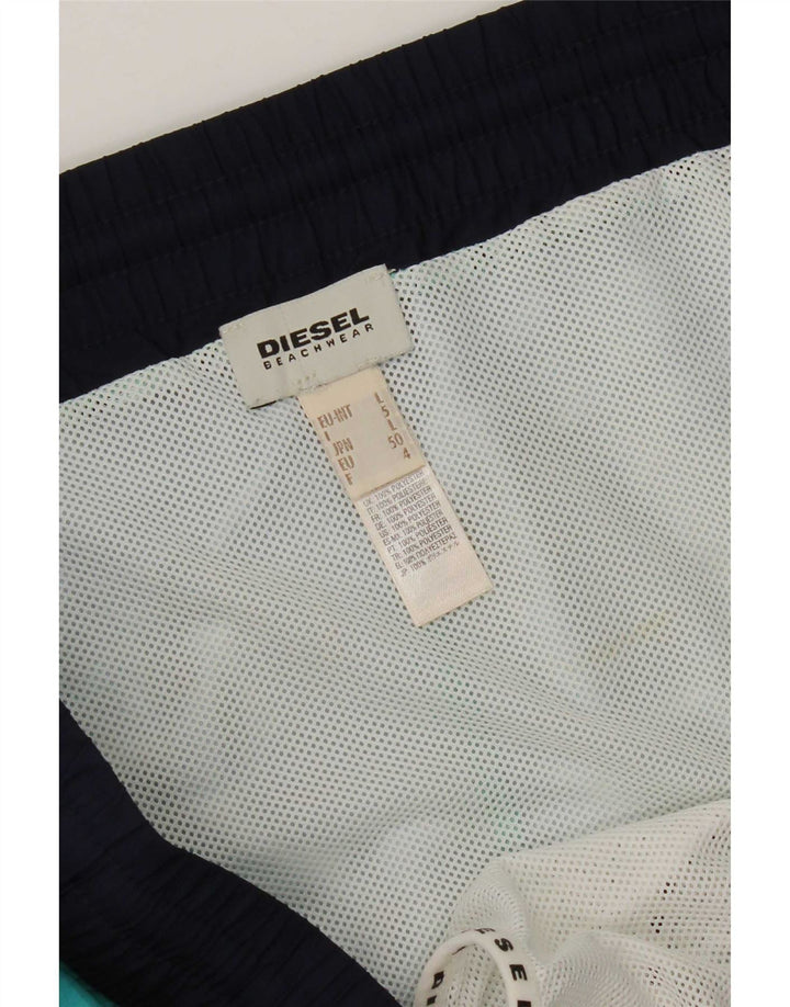 Diesel Mens Abstract Pattern Spodenki do pływania Duże turkusowe poliester