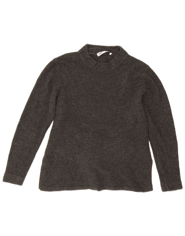 Sweter damski Zara z okrągłym dekoltem UK 14, średni szary