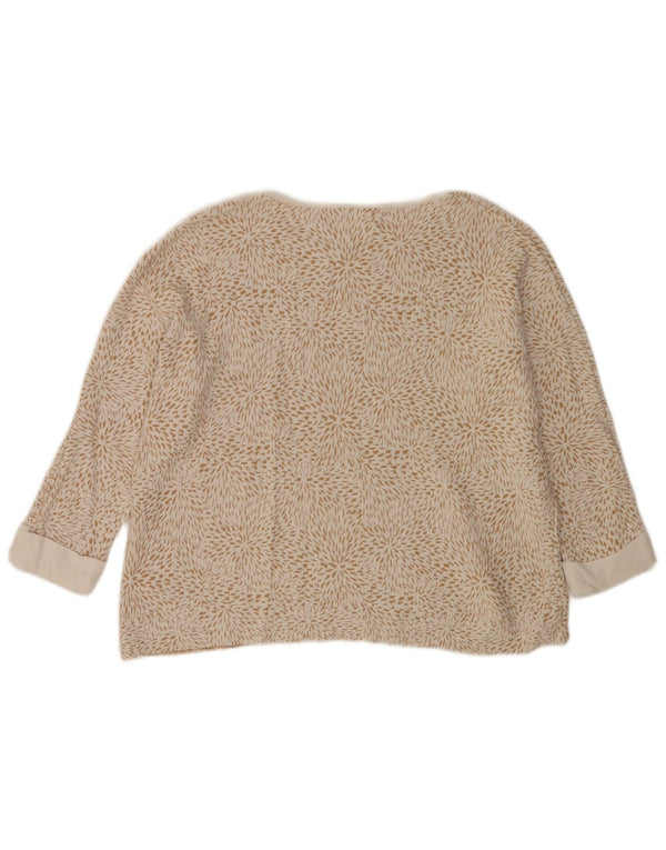 Massimo Dutti Womens Boat Neck Jumper Sweater UK 14 Medium Beige Floral