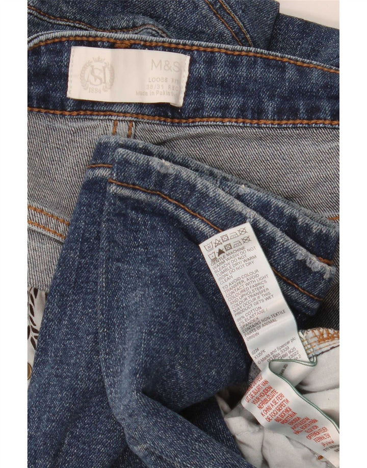 Marks & Spencer Męskie luźne dżinsy W38 L31 Granatowe, bawełniane