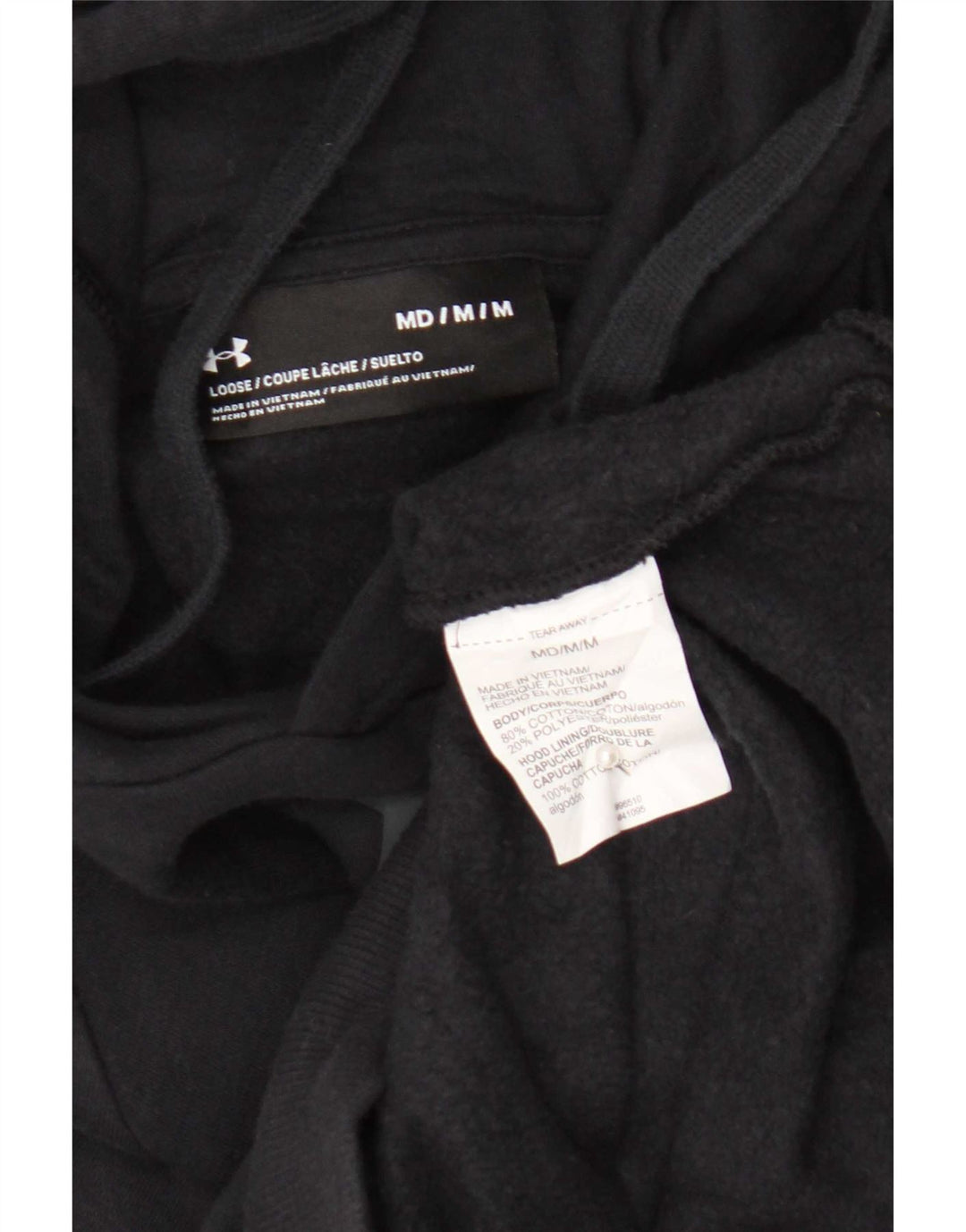 Męski sweter z kapturem Under Armour z grafiką, średniej wielkości, czarny, bawełniany