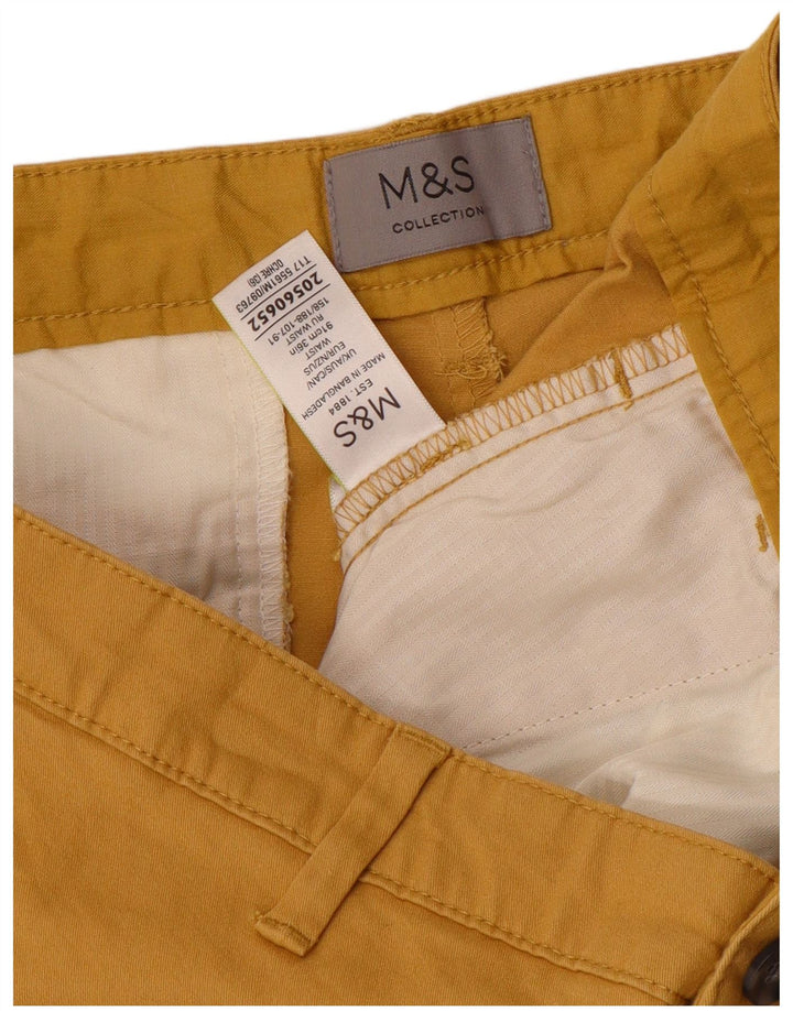 Męskie spodenki Chino Marks & Spencer W36, duże, żółte, bawełniane