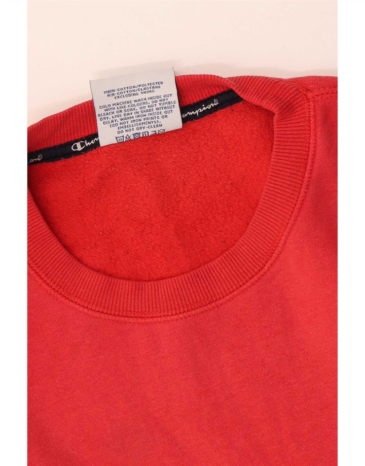 Męski sweter z grafiką Champion, średnioczerwony, bawełniany