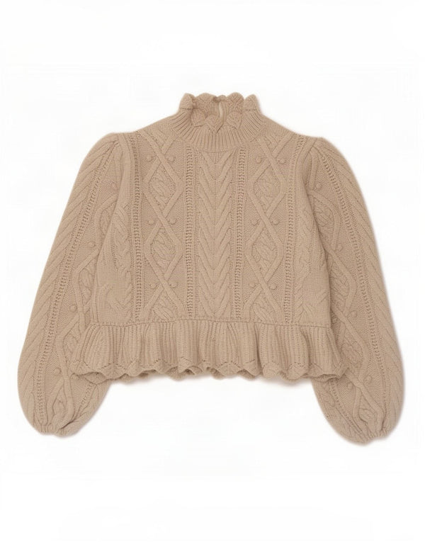 Damski sweter z golfem Zara UK 10 Small Beżowy Akryl