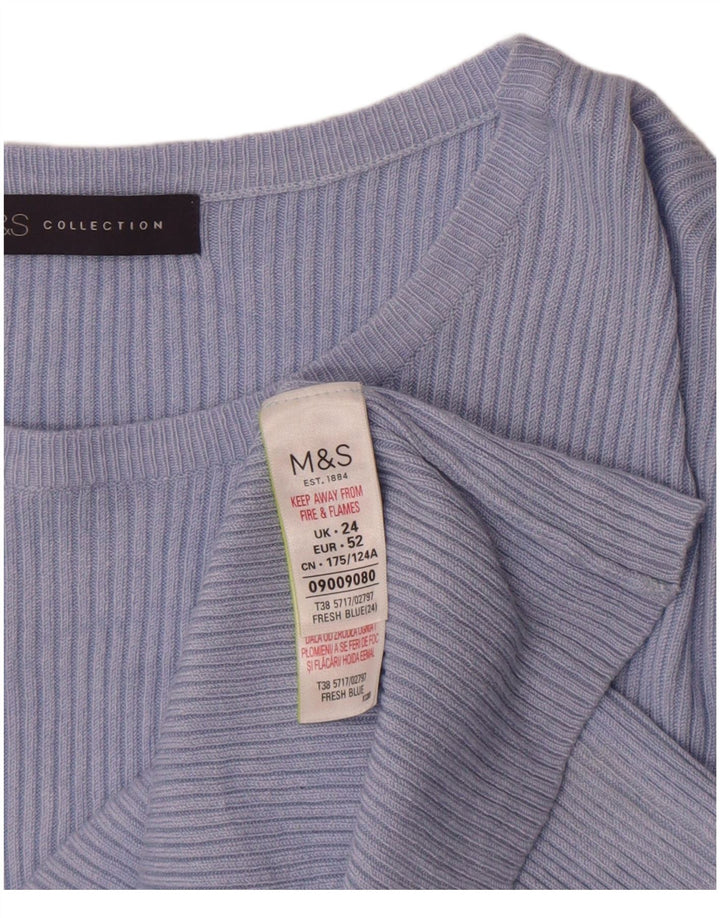 T-shirt damski Marks & Spencer Top UK 24 4XL Niebieska wiskoza
