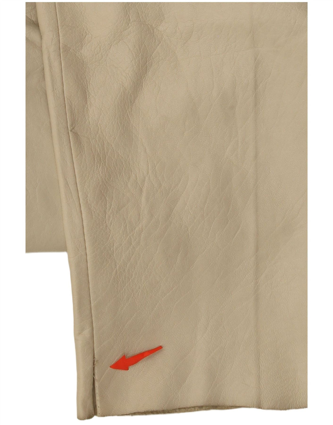 Damskie zwężane skórzane spodnie VINTAGE W26 L30 Beżowe