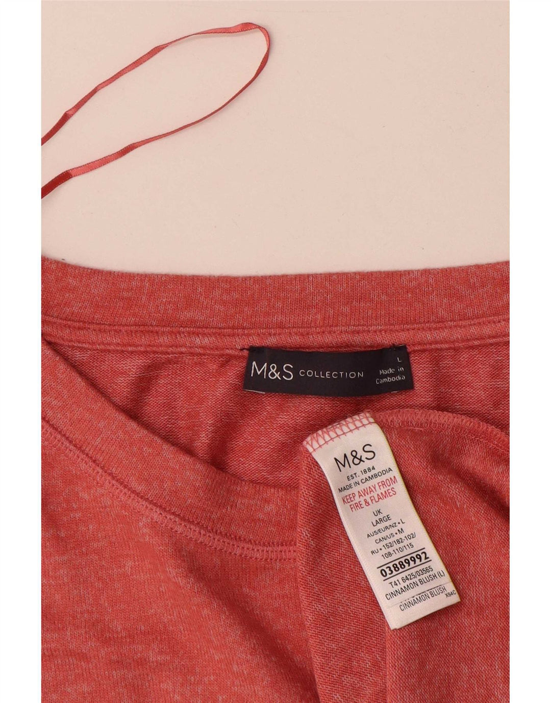 Marks & Spencer Męski T-shirt Top Duży Czerwony Wiskoza