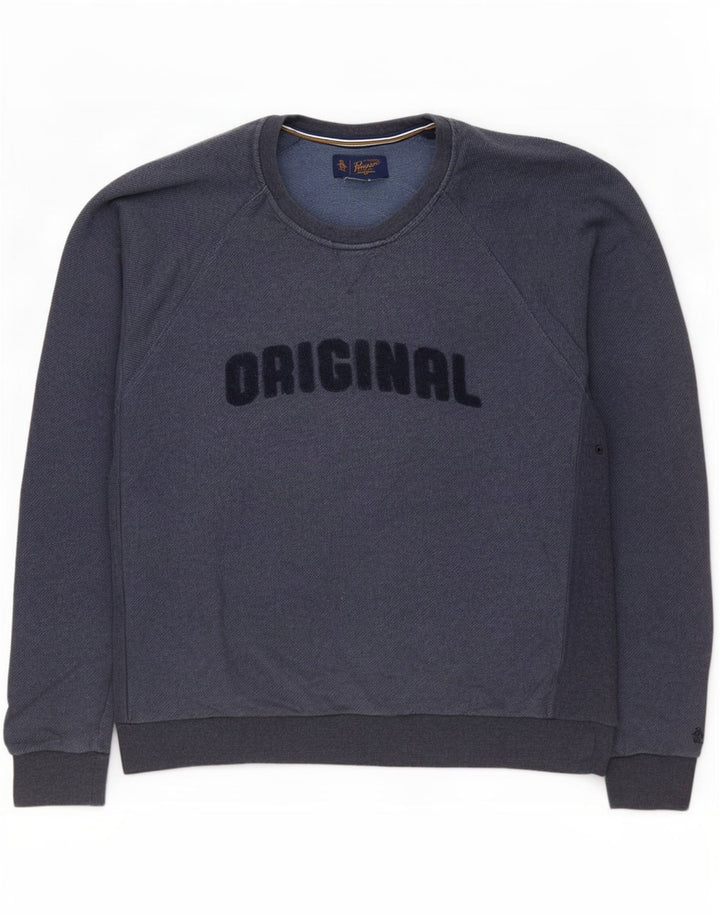 Męska bluza z grafiką Pingwin, sweter XL, granatowa, bawełniana