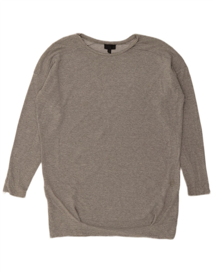 Topshop damski top oversize z długim rękawem UK 12, średnioszara wiskoza