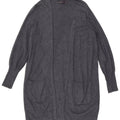 Marks & Spencer Damski sweter rozpinany o długim kroju, UK 10, mały, szary