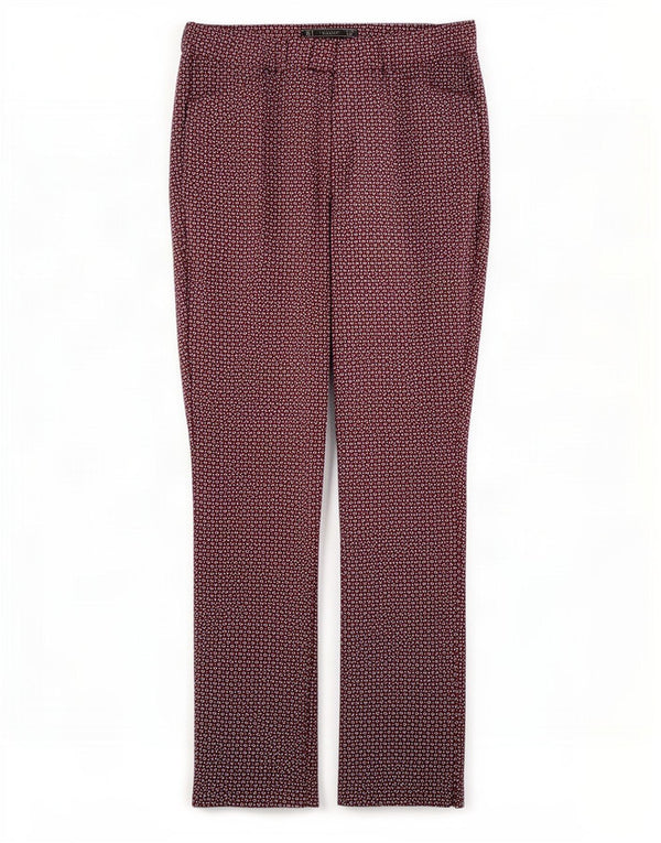 Spodnie damskie Zara Trafaluc Slim Casual, małe W26 L28 Burgundowo-kwiatowe