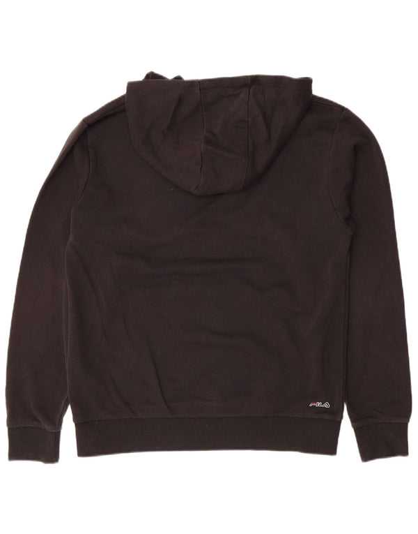 Chłopięcy sweter z kapturem FILA z grafiką, 15-16 lat, czarny, bawełniany