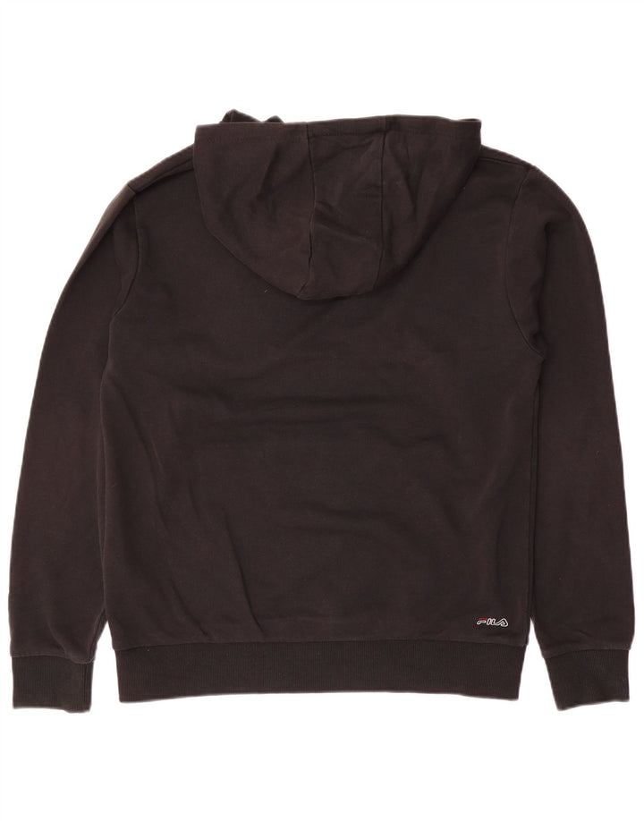 Chłopięcy sweter z kapturem FILA z grafiką, 15-16 lat, czarny, bawełniany