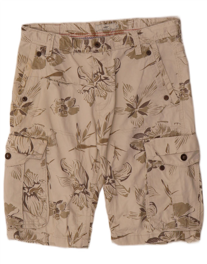 Męskie spodenki cargo Celio IT 44 XS W32 beżowe kwiaty