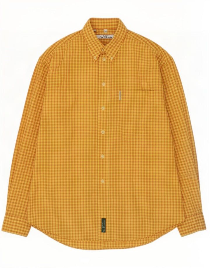Koszula męska Ben Sherman w średnią żółtą kratkę