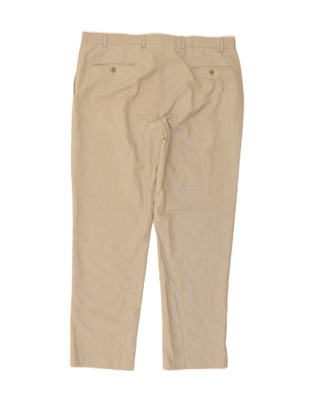 CHAPS Mens Straight Suit Trousers W40 L32 Beige Pinstripe Polyester Vintage Chaps and Second-Hand Chaps from Messina Hembry 