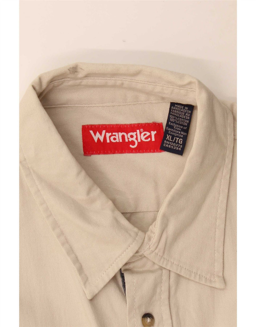 Koszula męska Wrangler XL, beżowa, bawełniana