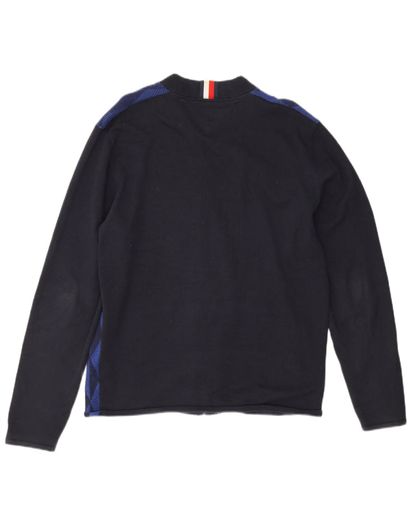 Męski sweter rozpinany Tommy Hilfiger XL granatowy, geometryczny, bawełniany