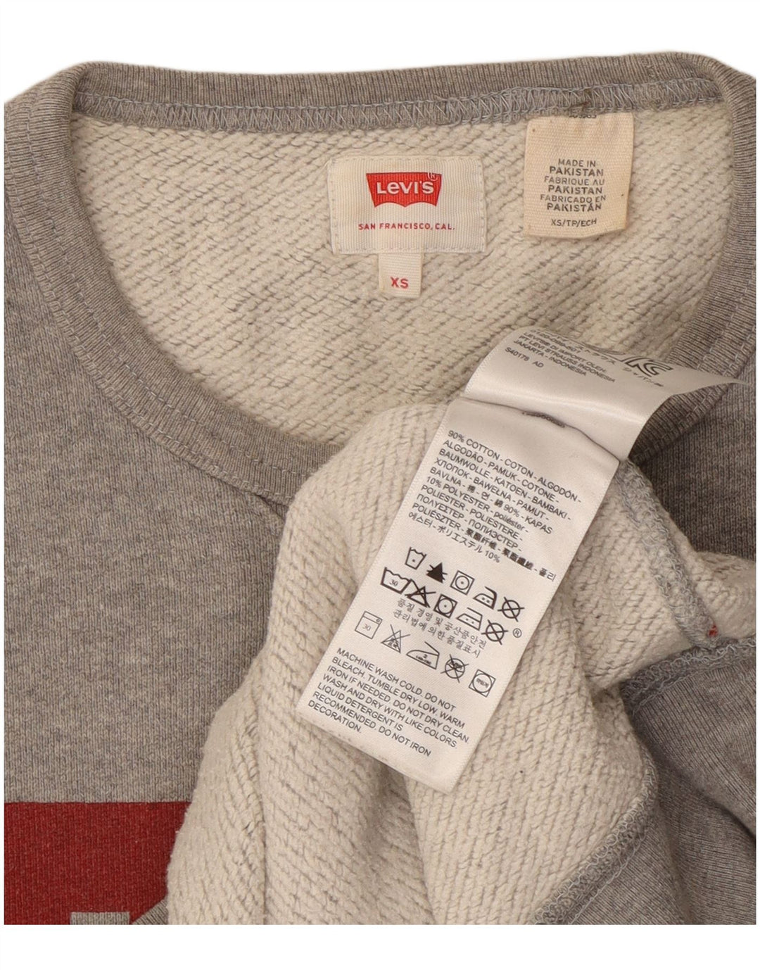 Damska bluza Levi's z grafiką, UK 6 XS, szara bawełna
