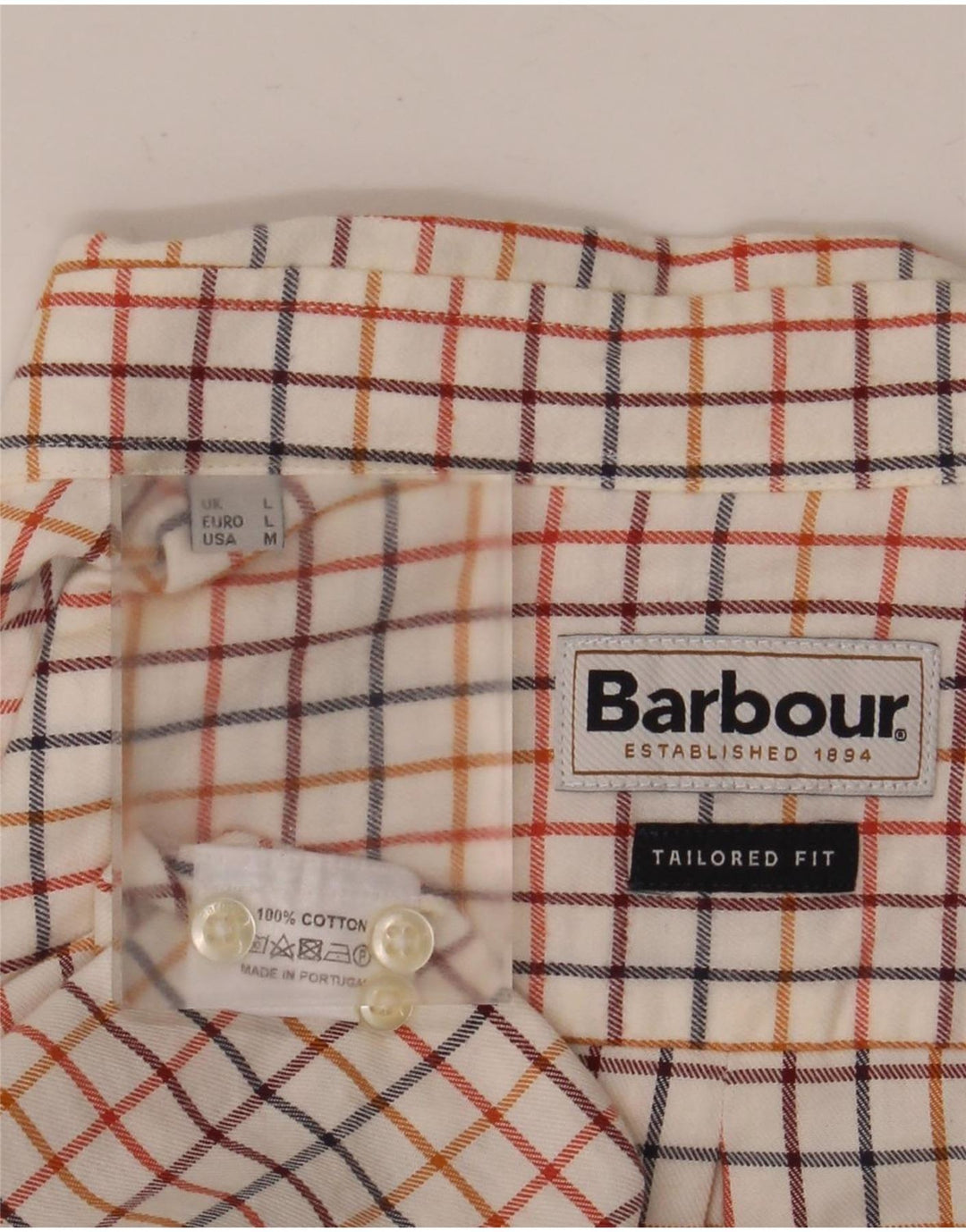 Koszula męska Barbour o dopasowanym kroju, duża, bawełniana w białą kratkę