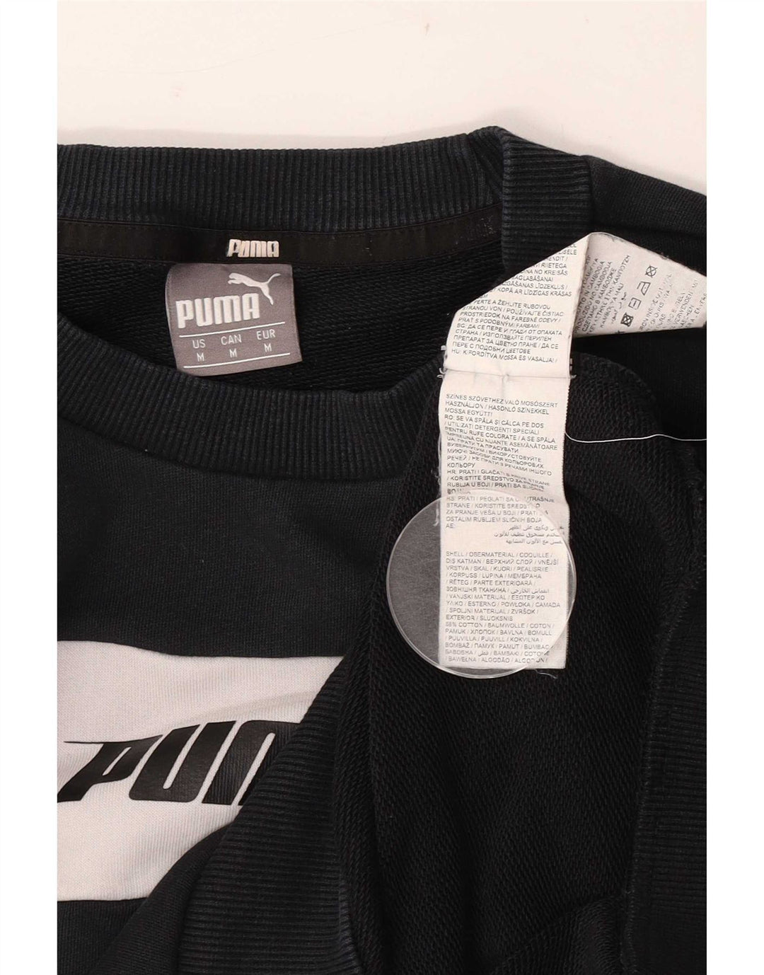 Męska bluza Puma Sweter Średniej Czarnej Bawełny w Blokach Kolorowych
