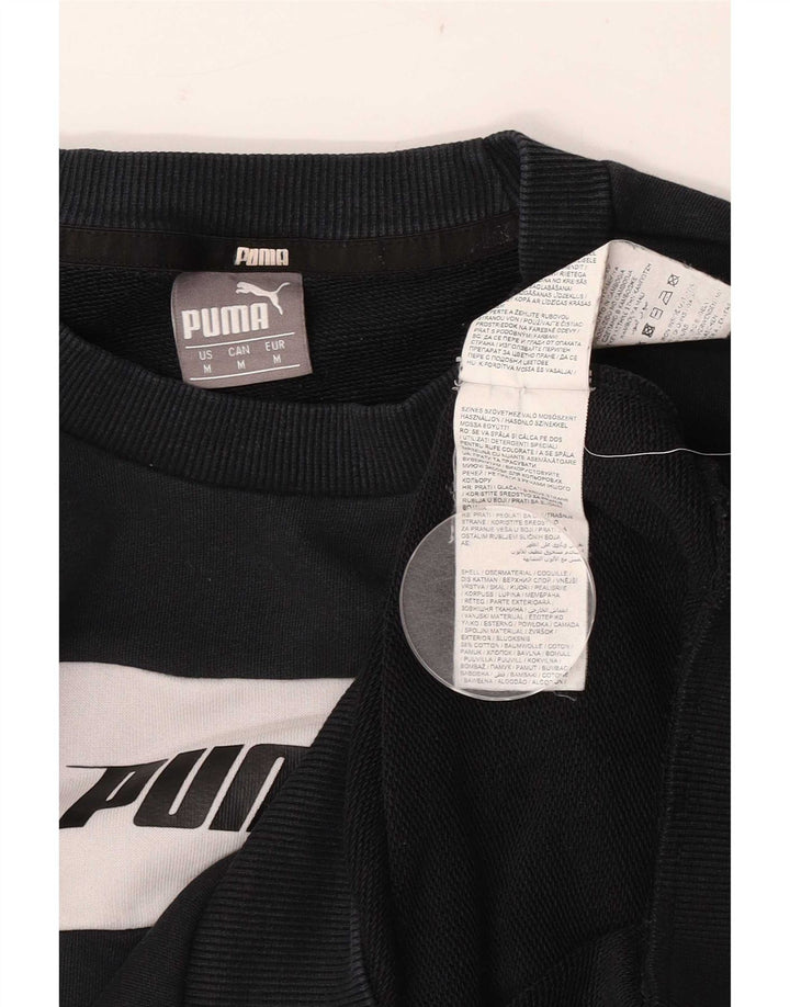 Męska bluza Puma Sweter Średniej Czarnej Bawełny w Blokach Kolorowych
