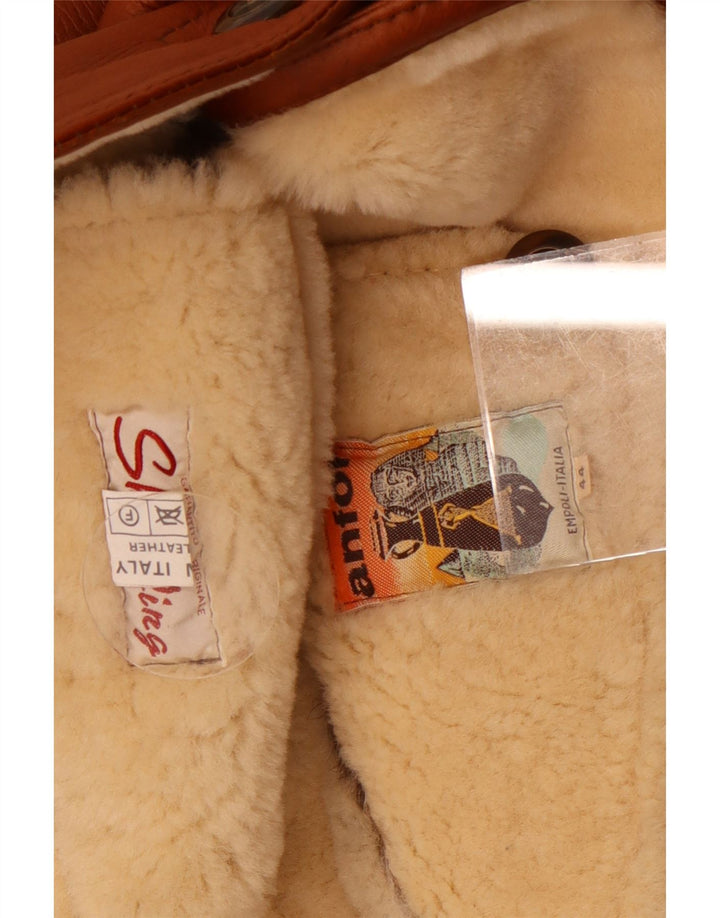 Damska kurtka typu shearling o luźnym kroju Anfor IT 44 Średni brąz