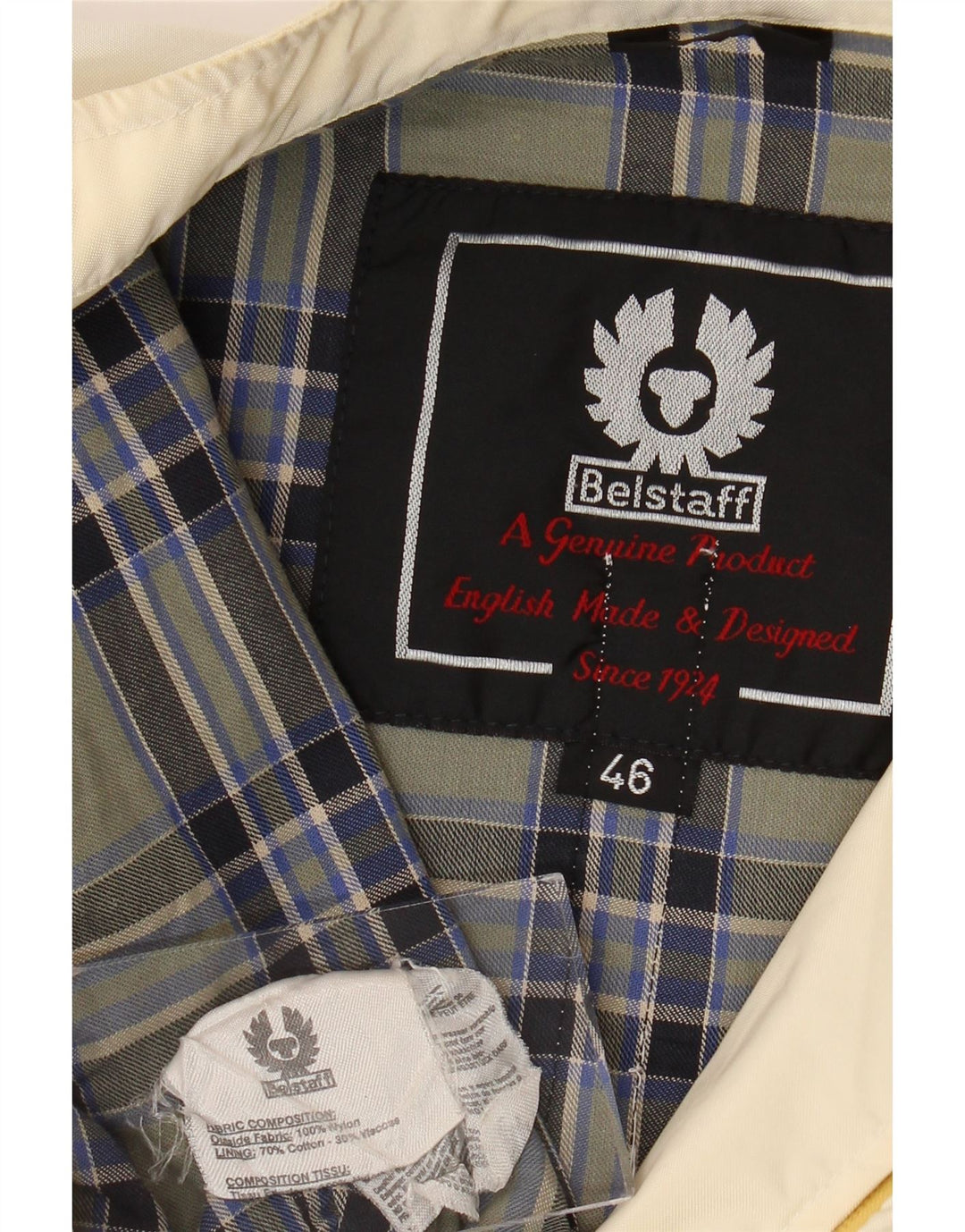 Damska kurtka motocyklowa Belstaff IT 46, duża złamanego białego nylonu