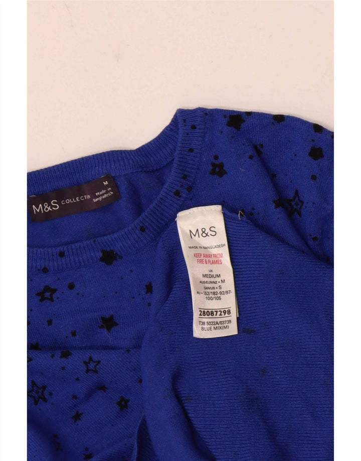 Marks & Spencer Damski sweter z abstrakcyjnym wzorem i dekoltem w łódkę UK 14 Medi