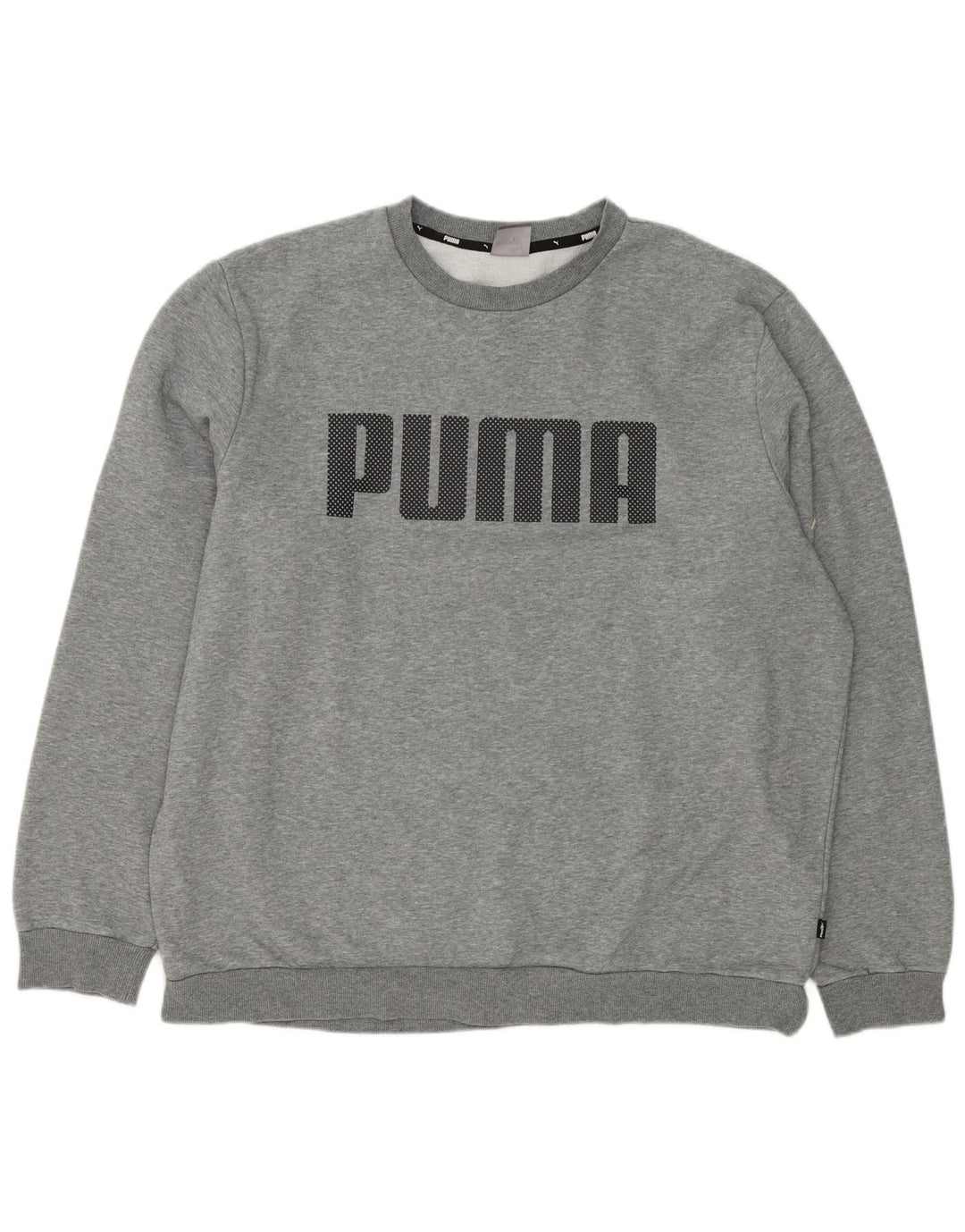 Męska bluza z grafiką Puma, sweter 2XL, szara, nakrapiana