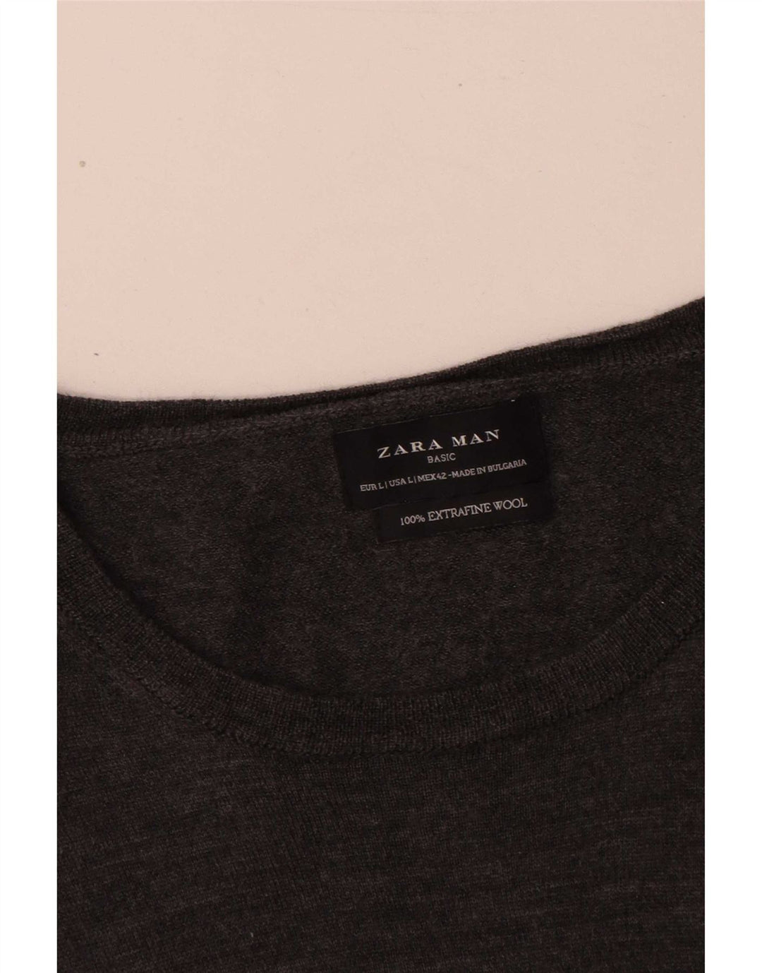 Męski sweter Zara, duży, szary, wełniany
