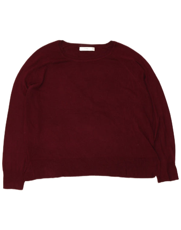 Sweter damski Zara z dekoltem w łódkę UK 14, średni burgund