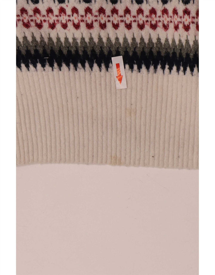 Marks & Spencer Męski sweter z dekoltem w łódkę, duży, wielokolorowy Fair Isle