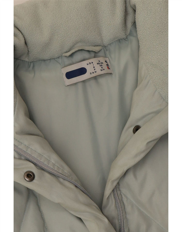 FILA Womens Padded Jacket UK 10 Small Grey Polyester Modern Vintage Fila and Second-Hand Fila from Messina Hembry 